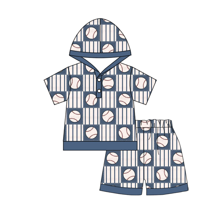 Baby Boys Baseball Hooded Top Shorts Clothes Sets Preorder