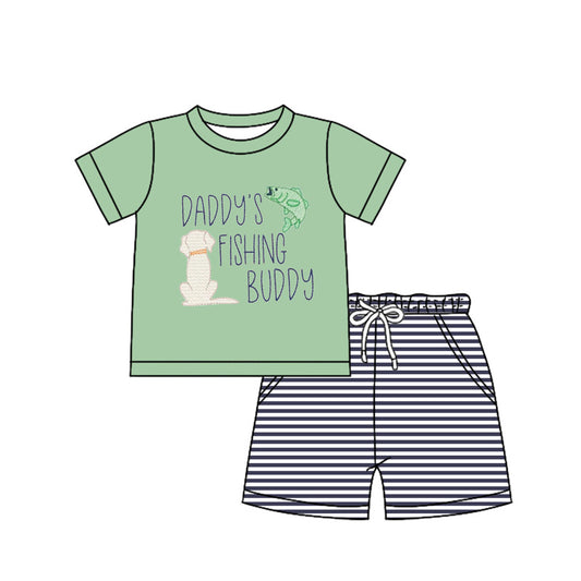 Baby Boys Daddy's Fishing Buddy Tops Shorts Clothes Sets Preorder