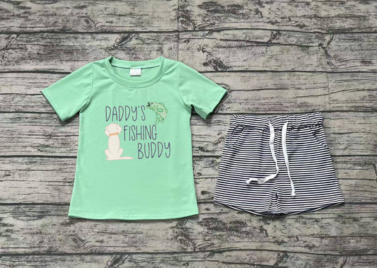 Baby Boys Daddy's Fishing Buddy Tops Shorts Clothes Sets Preorder