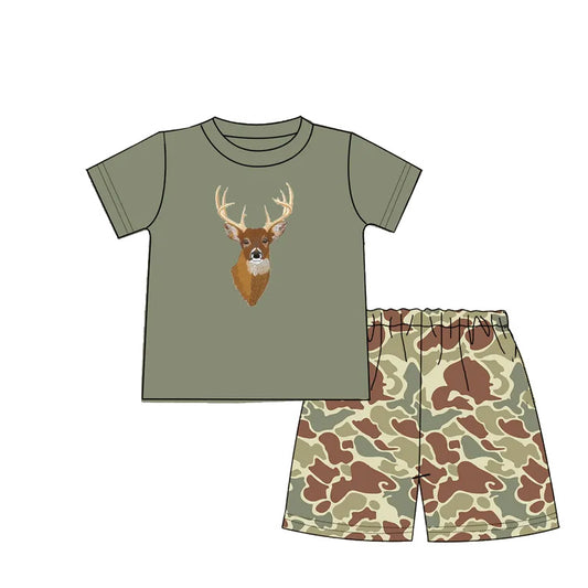 Baby Boys Deer Short Sleeve Shirt Camo Shorts Clothes Sets Preorder