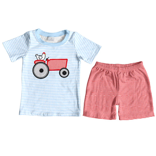 Baby Boys Farm Chicken Shirt Shorts Clothes Sets Preorder