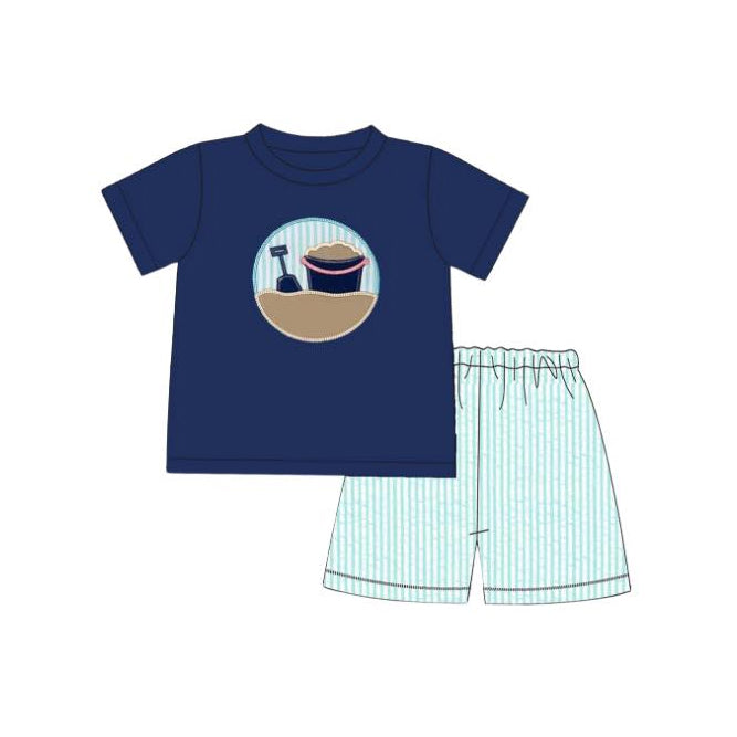 Baby Boys Navy Beach Shirt Shorts Clothes Sets Preorder