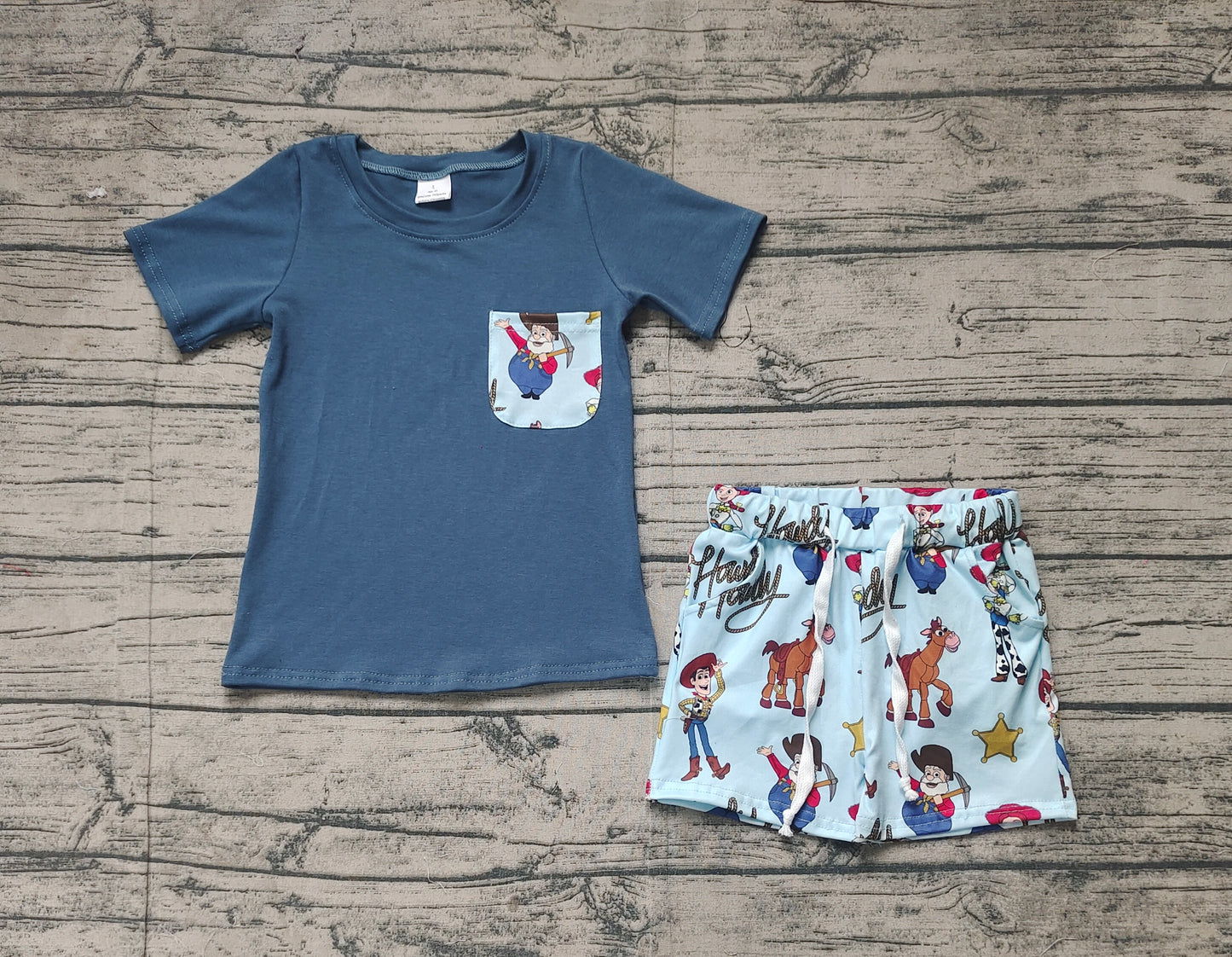 Baby Boys Howdy Toy Blue Shirts Shorts Clothes Sets