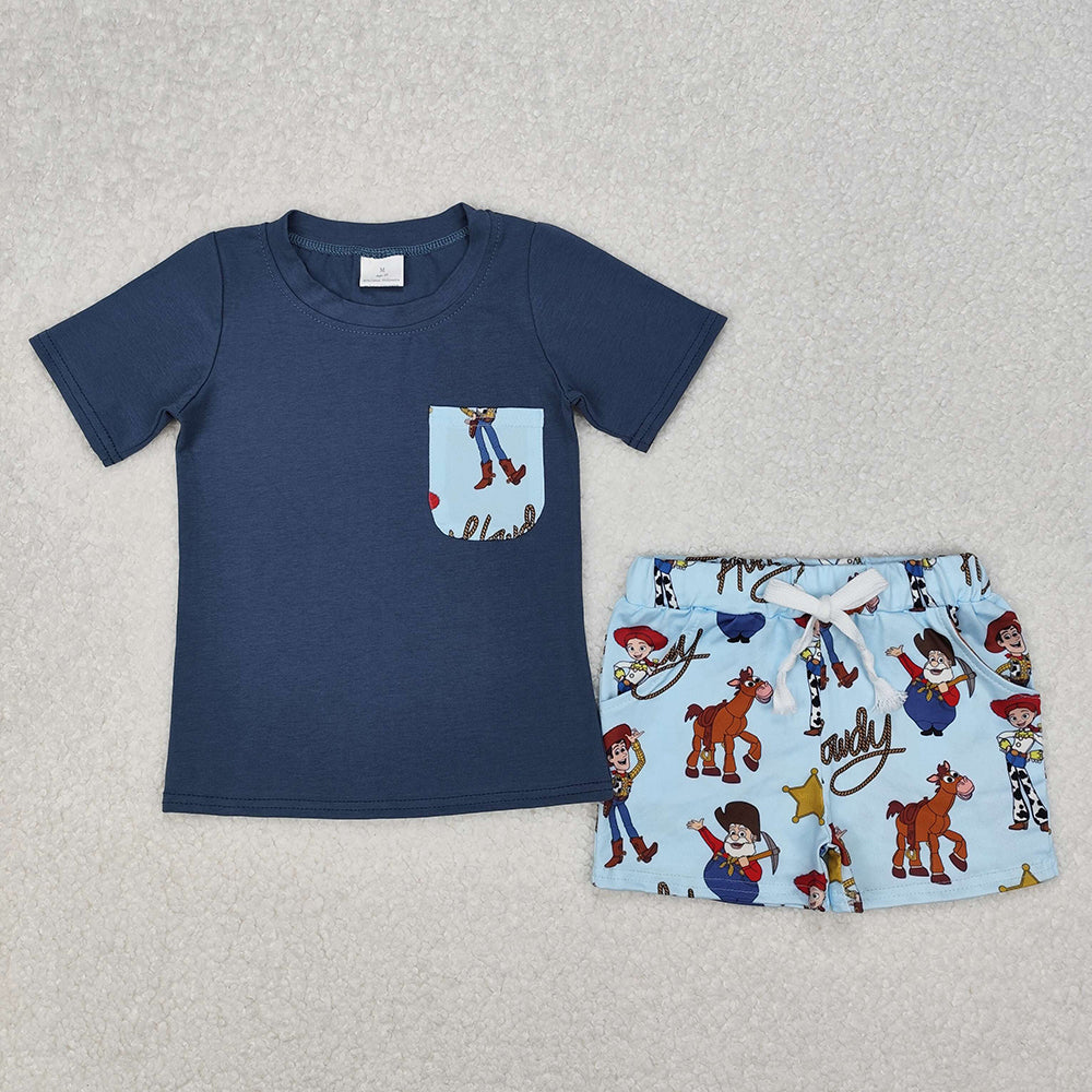 Baby Boys Howdy Toy Blue Shirts Shorts Clothes Sets