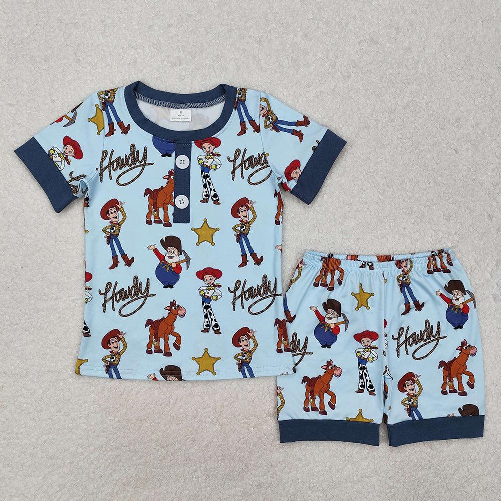 Baby Boys Howdy Toy Blue Shirts Shorts Pajamas Clothes Sets