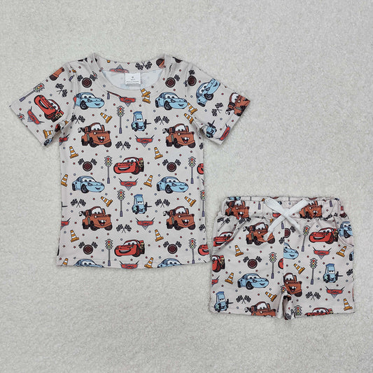 Sibling Baby Boys Car Racing Rompers Summer Sets