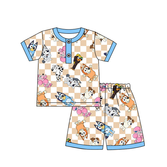 Baby Boys Blue Dogs Shirts Shorts Pajamas Clothes Sets Preorder