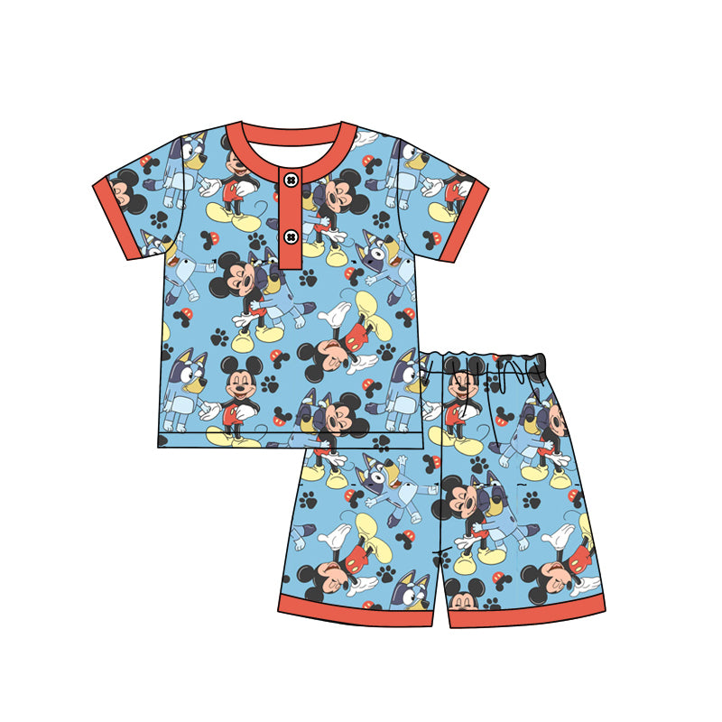 Baby Boys Dogs Mouse Shirt Shorts Pajamas Clothes Sets Preorder