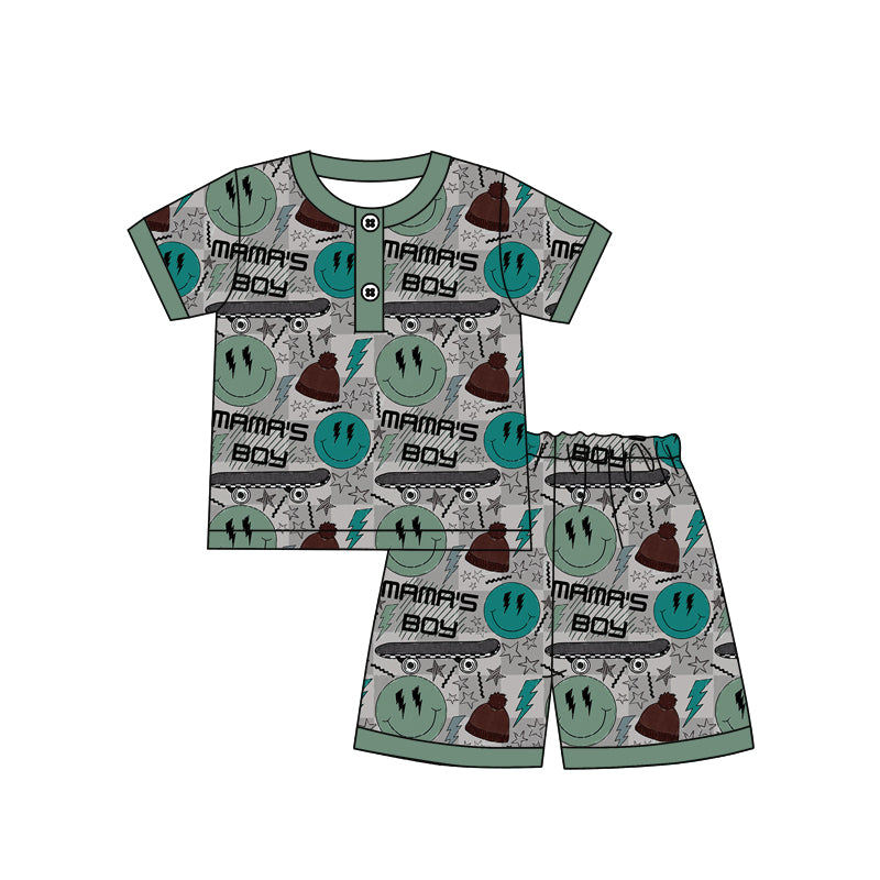 Baby Boys Mama's Boy Shirts Shorts Pajamas Clothes Sets Preorder