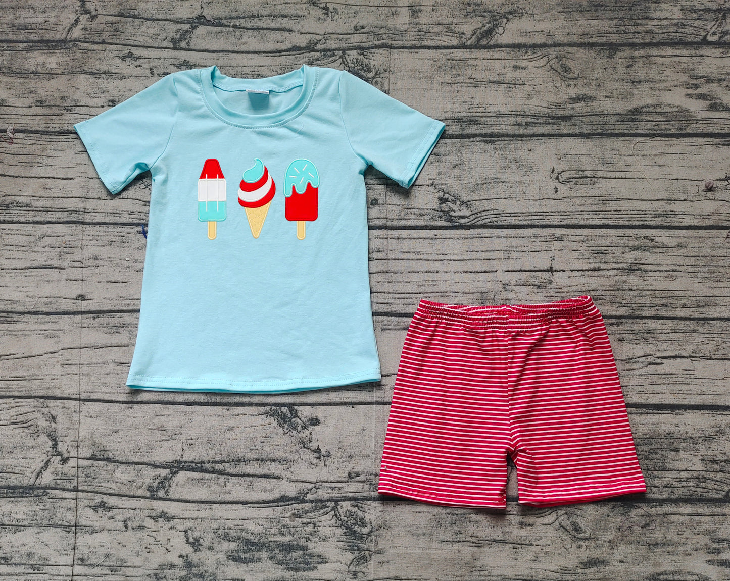 Baby Boys Popstick Shirt 4th Of July Shorts Sets Preorder