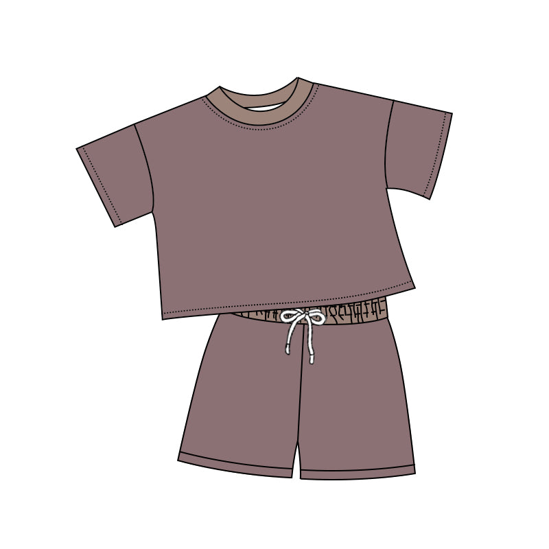 Baby Boys Purple Shirt Top Cotton Shorts Clothes Sets Preorder
