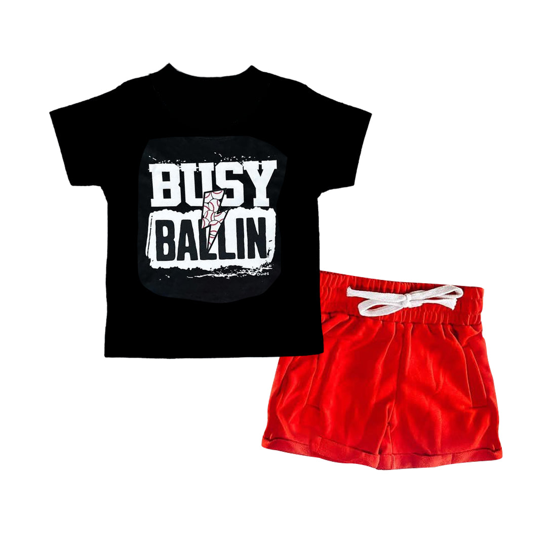 Baby Boys Baseball Shirt Top Cotton Shorts Clothes Sets Preorder