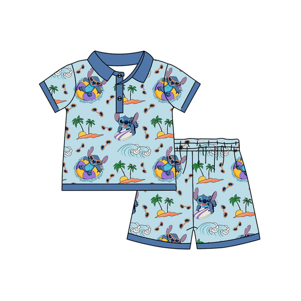 Baby Boys Cartoon Mouse Pocket Top Shorts Clothes Sets preorder