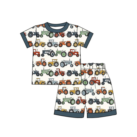 Baby Boys Farm Trucks Shirt Top Tee Shorts Clothes Sets preorder