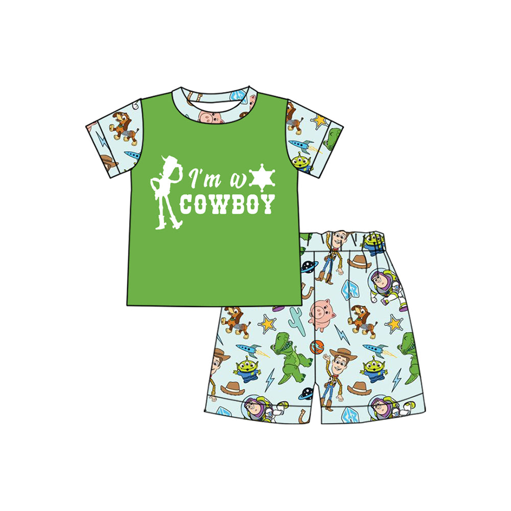Baby Boys Western Cowboy Town Tops Shorts Clothes Sets preorder