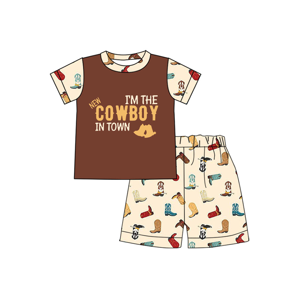 Baby Boys Western Cowboy Town Tops Shorts Clothes Sets preorder