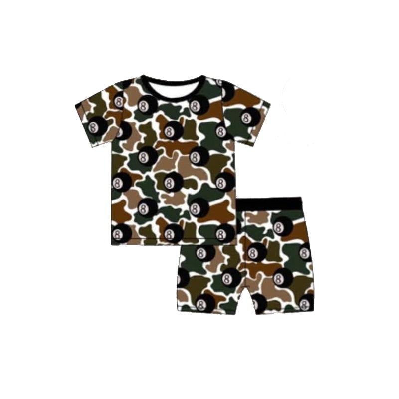 Baby Boys Brown Camouflage Sports Shirt Shorts Pajamas Clothes Sets preorder