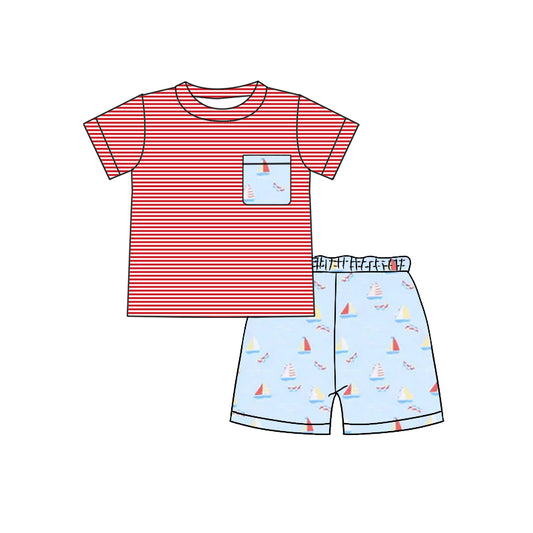 Baby Boys Pocket Top Boats Short Set Preorder