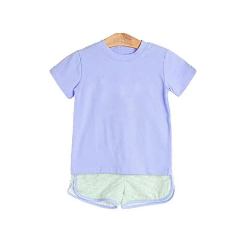 Baby Boys Lavender Short Sleeves Top Short Set