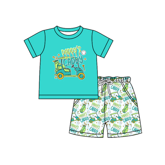 Baby Boys Daddy's Caddy Golf Trucks Top Pockets Shorts Clothes Sets Preorder