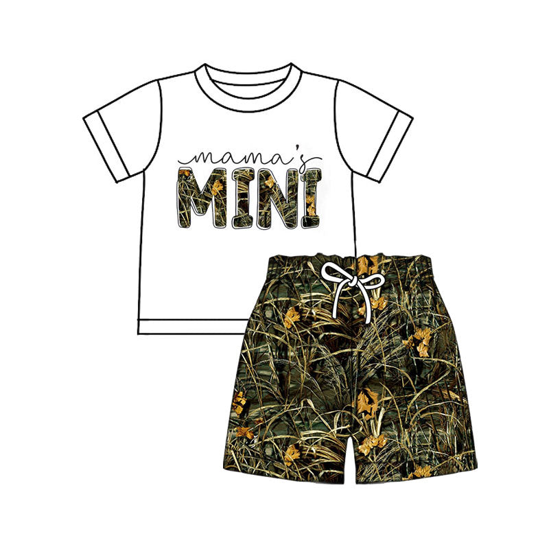 Baby Boys Leaves Camo Mama's Mini Top Short Clothes Sets Preorder
