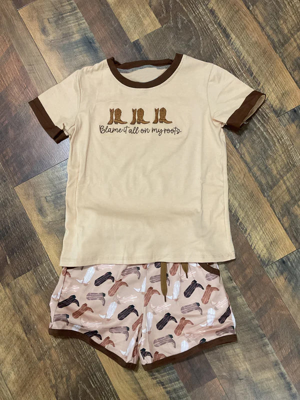 Baby Boys Boots Top Pockets Shorts Western Clothes Sets Preorder
