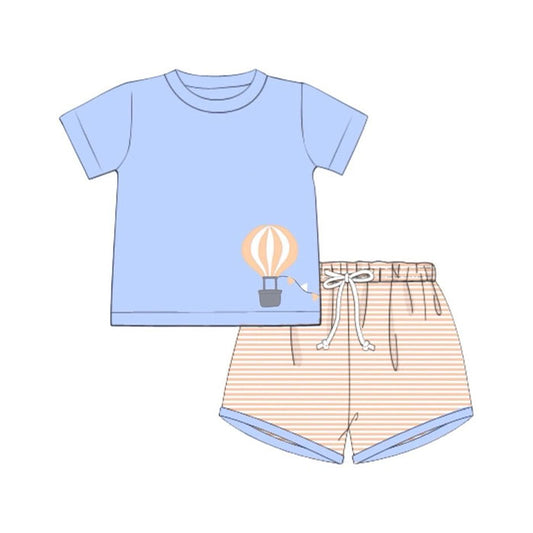 Baby Boys Hot Air Balloons Top Stripe Shorts Clothes Sets Preorder