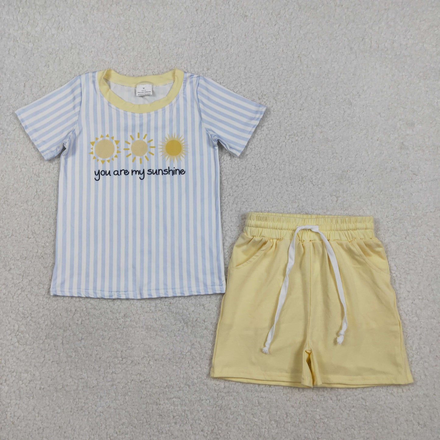 Sibling Baby Boys Girls Short Sleeve You are My Sunshine Top Short Clothes Sets