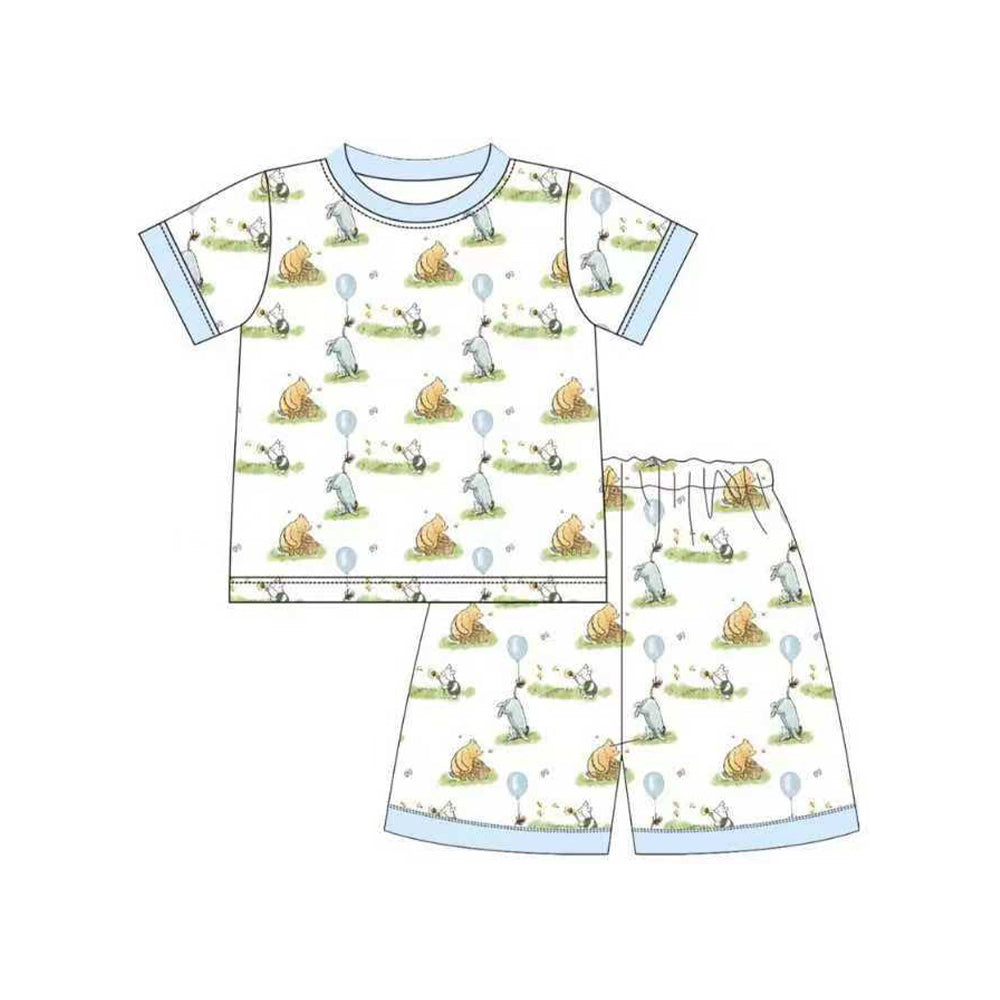 Baby Boys Bears Balloons Top Shorts Pajamas Clothes Sets Preorder