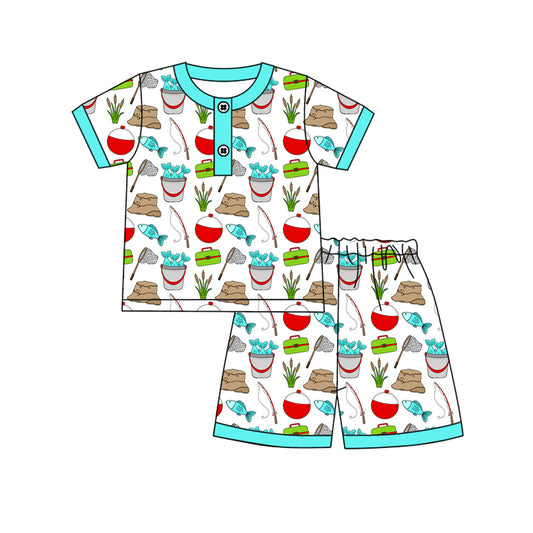 Baby Boys Short Sleeve Fishing Button Top Shorts Hunting Pajsmas Sets Preorder