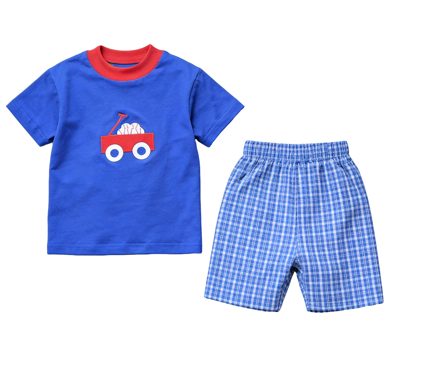 Baby Boys Baseballs Trucks Top Checked Shorts Team Clothes Sets Preorder