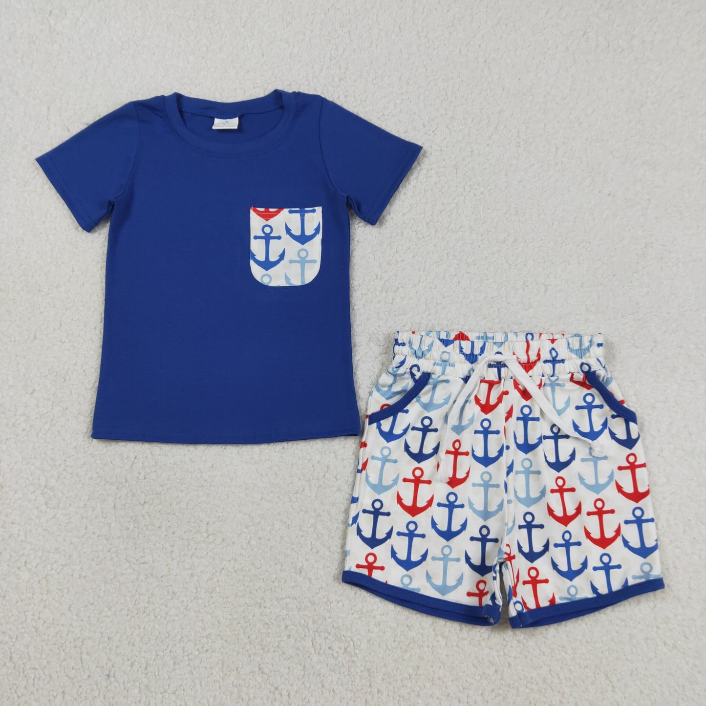 Baby Boys Hot Blue Shirt Top Boats Fishing Pocket Shorts Clothes Sets