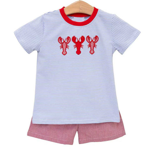 Baby Boys Stripe Crayfishes Top Shorts Clothes Sets Preorder