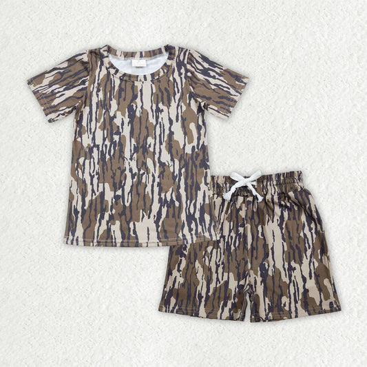 Baby Boys Southern Olive Camo Top Pockets Shorts Clothes Sets