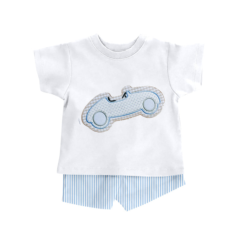 Baby Boys Cars Top Stripe Shorts Clothes Sets Preorder