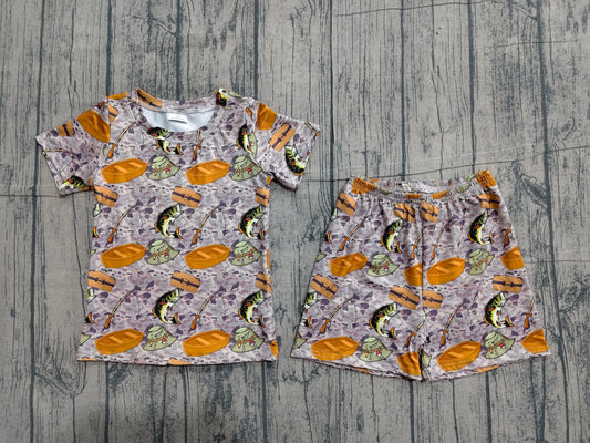 Baby Boys Southern Camo Fishing Top Shorts Hunting Pajamas Clothes Sets
