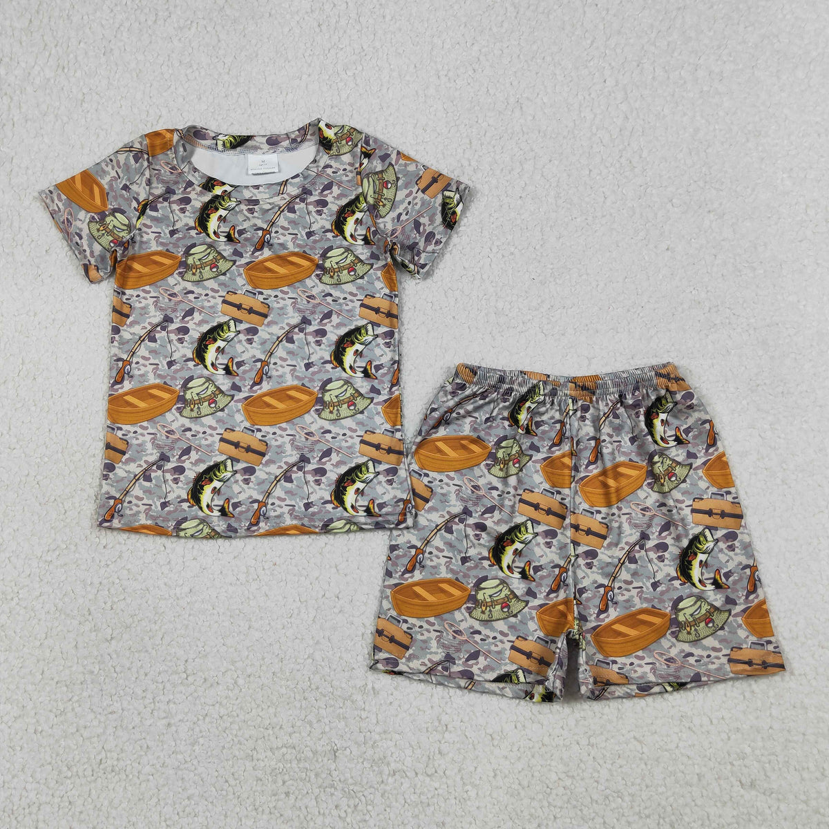 Sibling Baby Boys Short Sleeve Southern Camo Ducks Top Pockets Short Hunting Clothes Sets