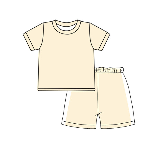 Baby Boys Light Yellow Shirts Top Short Pajamas Clothes Sets Preorder