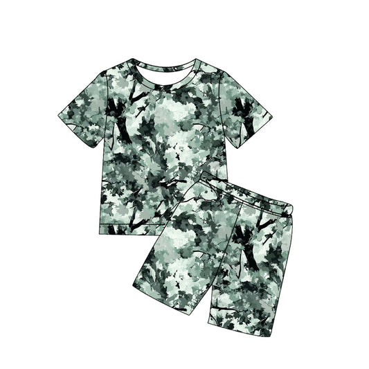 Baby Boys Southern Leaves Camo Top Shorts Hunting Pajamas Clothes Sets Preorder