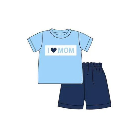 Baby Boys I Love Mom Top Short Clothes Sets Preorder
