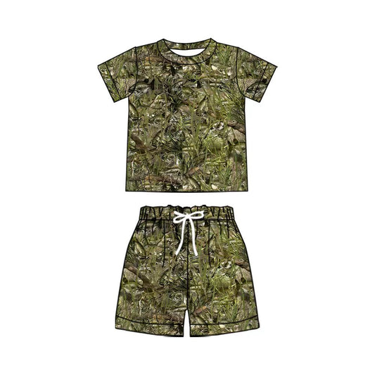 Baby Boys Ducks Fishes Shirt Top Short Hunting Pajamas Clothes Set Preorder