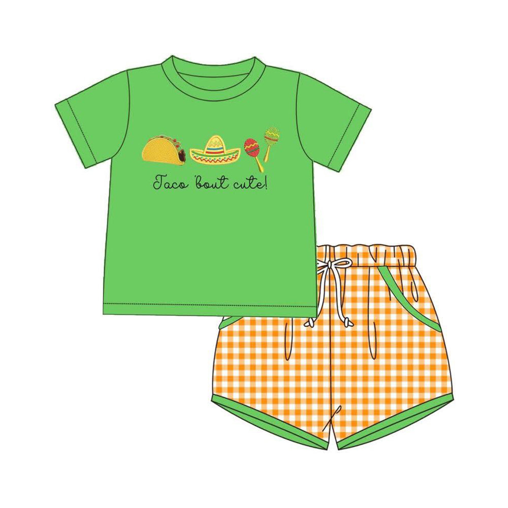 Baby Boys Jaco Bout Cute Candy Top Checked Pockets Short Clothes Set Preorder