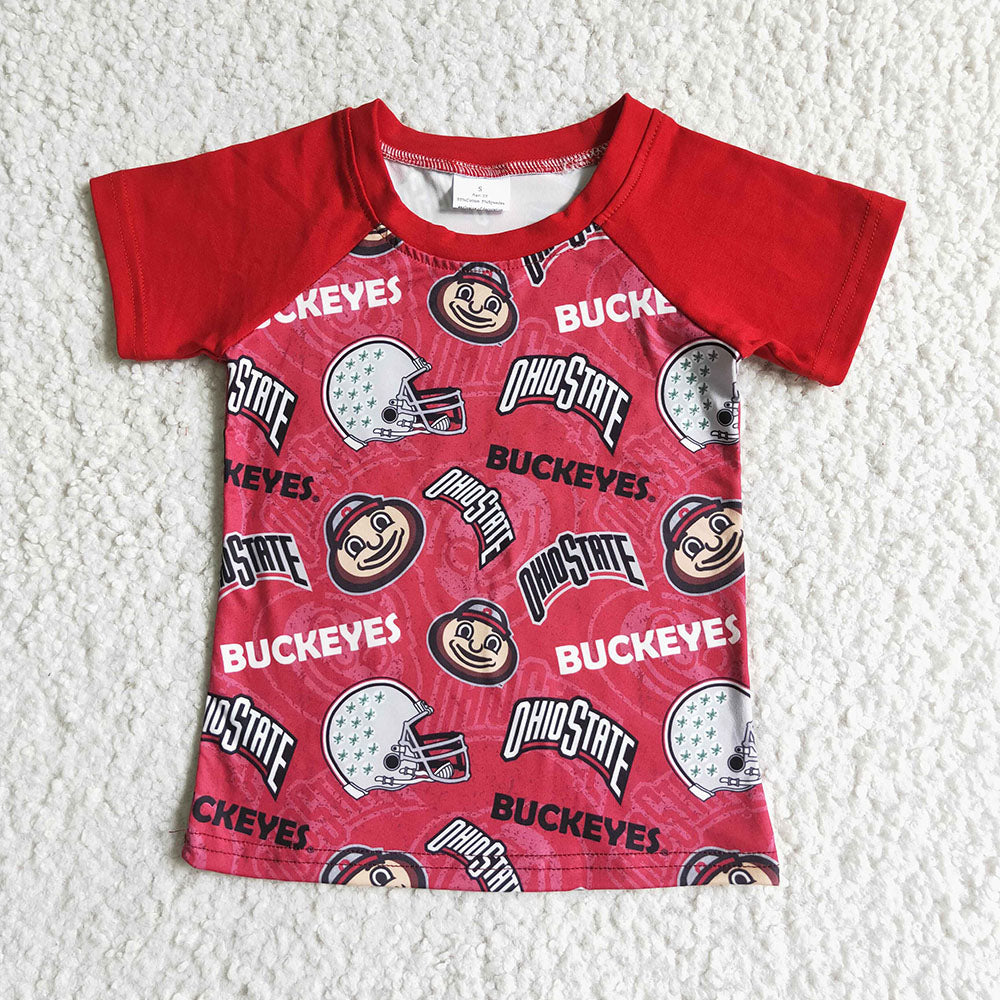 Sibling Baby Girls Boys OH Football Team Shirt Dress Sets