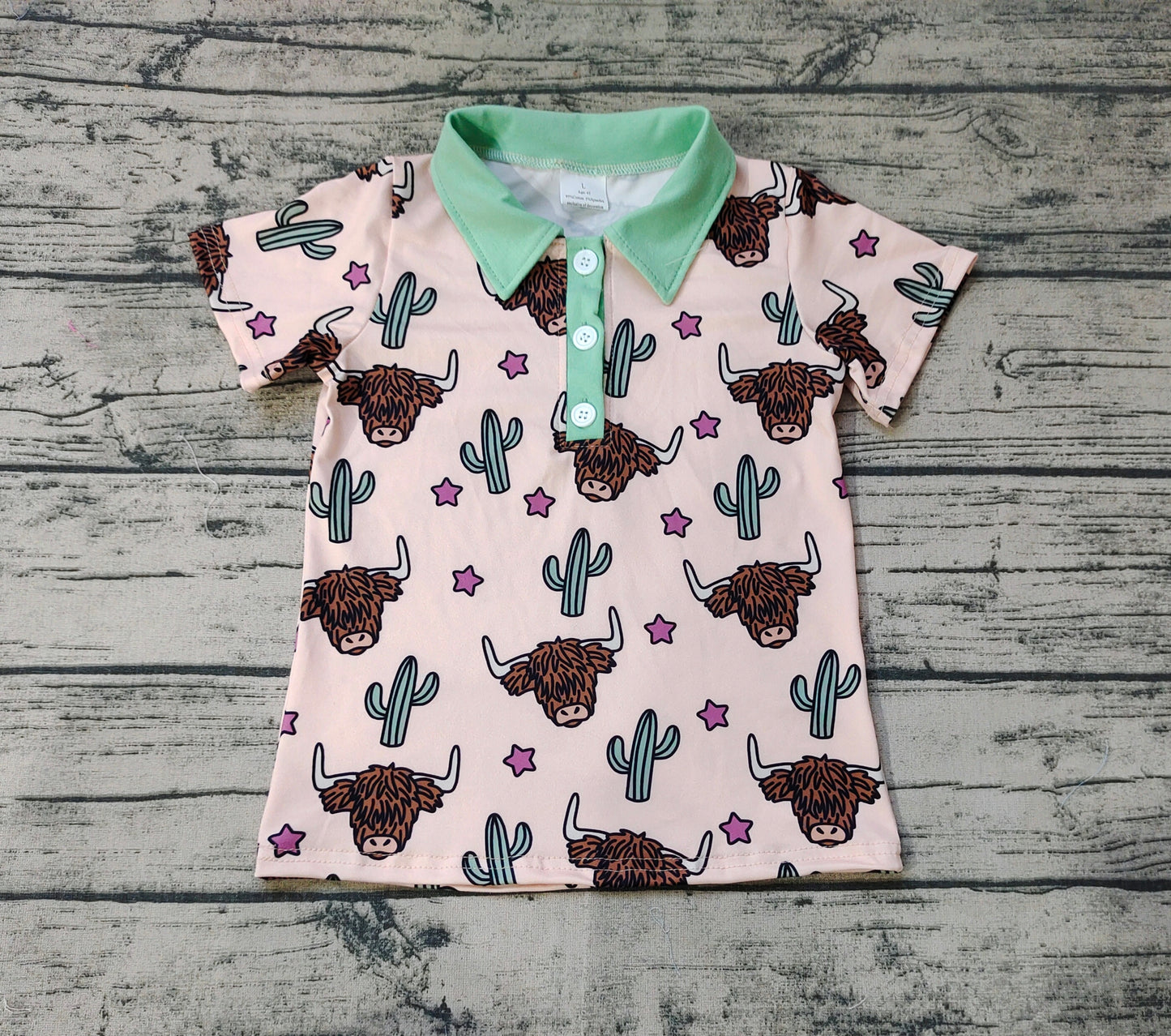 Baby Boys Western Cow Cactus shirts tops preorder