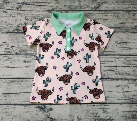 Baby Boys Western Cow Cactus Shirts Tops