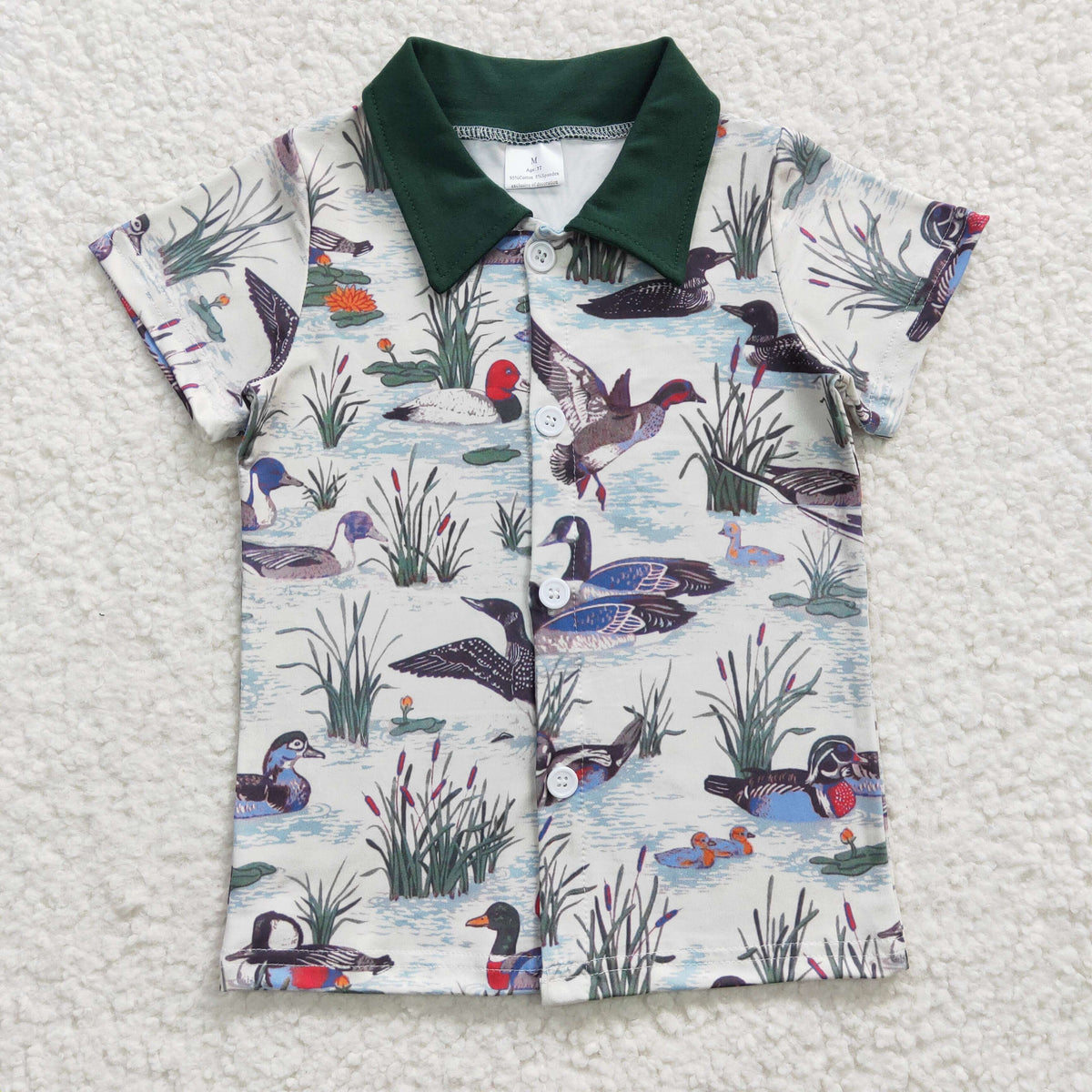 Sibling Baby Boys Short Sleeve Southern Hunting Camo Button Polo Shirts Top