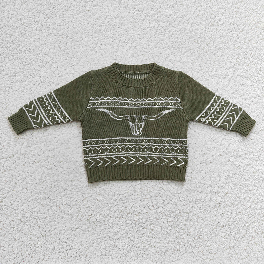 Sibling Baby Boys Western Cows Woolen Sweaters