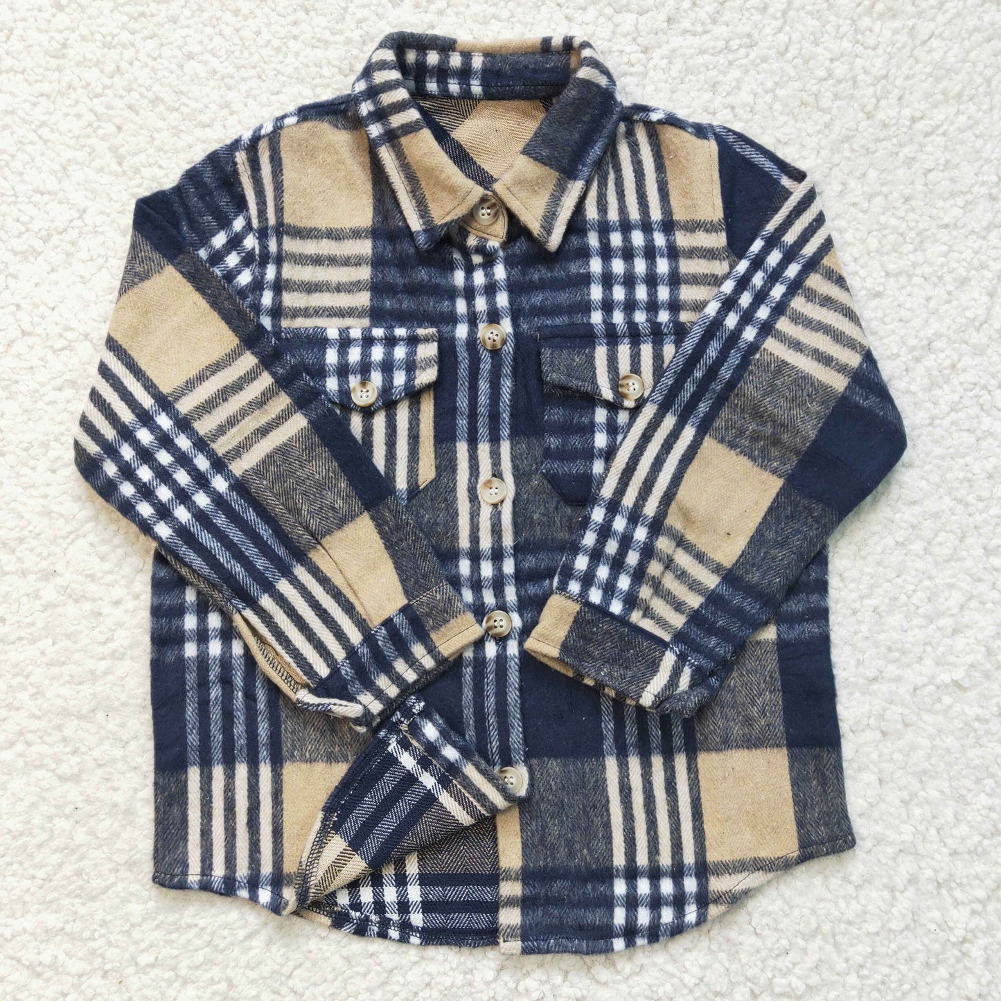 Sibling Boys Girls Plaid Button Ups Long Sleeve Shirts Tops