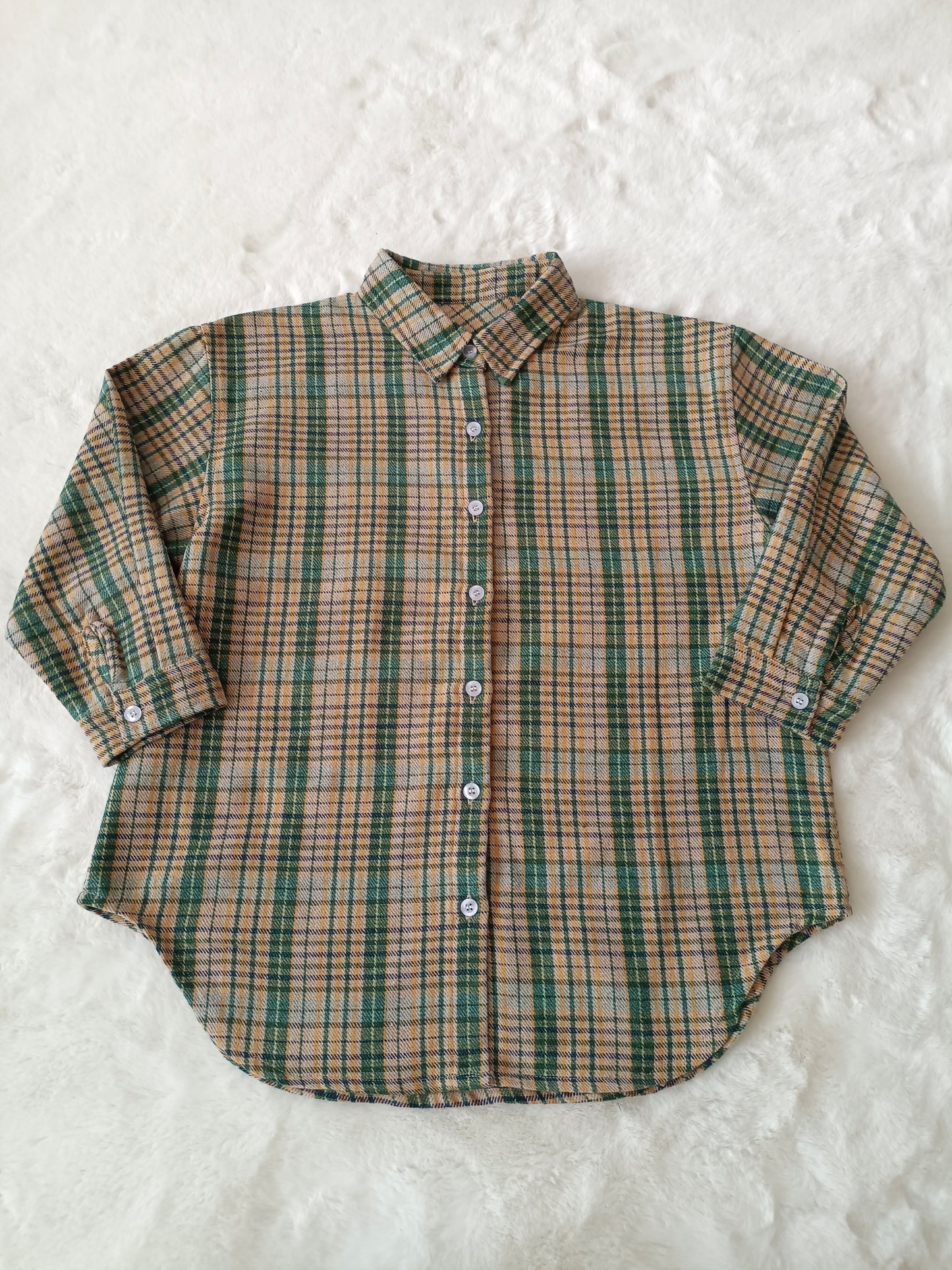 Baby Boys Green Plaid Long Sleeve shirts tops preorder