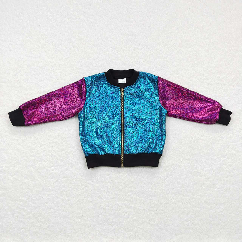 Sibling Baby Girls Sequin Zipper Jackets Top